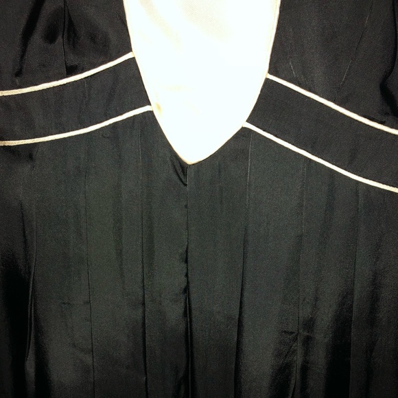 BANANA REPUBLIC silk black & ivory A-line cocktail dress sz 4! - Picture 8 of 9